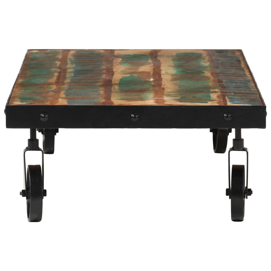 Salontafel met wieltjes 100x55x26 cm massief gerecycled hout