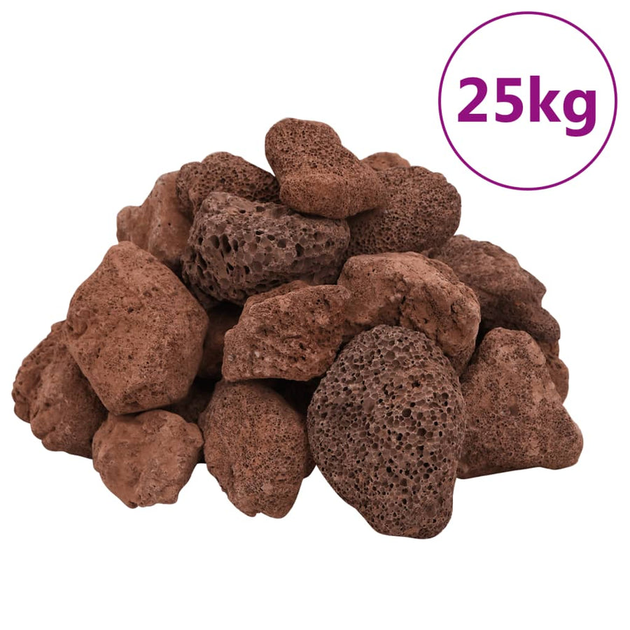 Lavastenen 25 Kg 5-8 Mm 5-8 cm (25 kg) Rood
