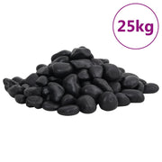 Pebbles polished 2-5 cm 25 kg black