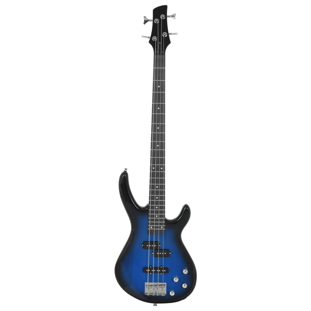 Basgitaar voor beginners elektrisch met tas 4/4 46" blauw zwart
