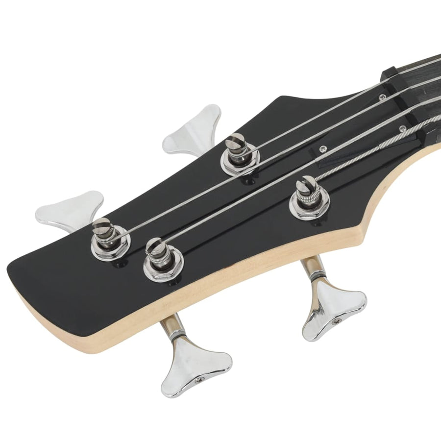 Basgitaar voor beginners elektrisch met tas 4/4 46" blauw zwart