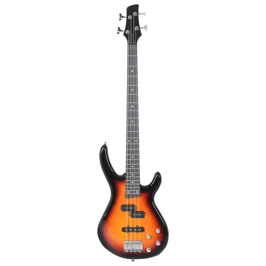 Basgitaar Voor Beginners Elektrisch Met Tas 4/4 46" Bruin en zwart