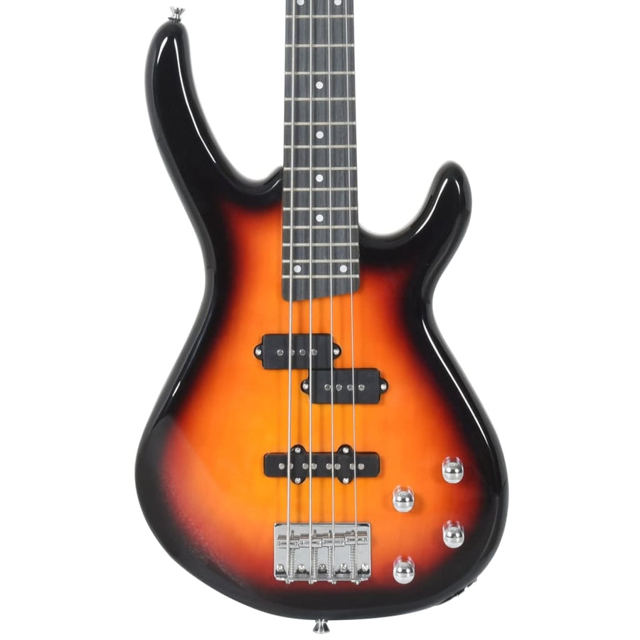 Basgitaar Voor Beginners Elektrisch Met Tas 4/4 46" Bruin en zwart