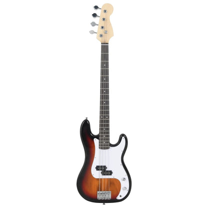 Basgitaar Voor Beginners Elektrisch Met Tas 4/4 46" Bruin en wit