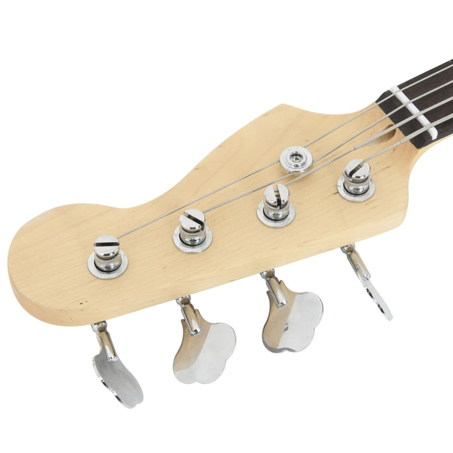 Basgitaar Voor Beginners Elektrisch Met Tas 4/4 46" Bruin en wit