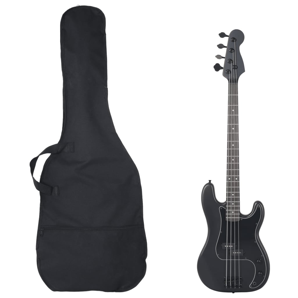 Basgitaar voor beginners elektrisch met tas 4/4 46" zwart
