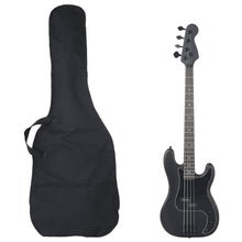 Basgitaar voor beginners elektrisch met tas 4/4 46" zwart