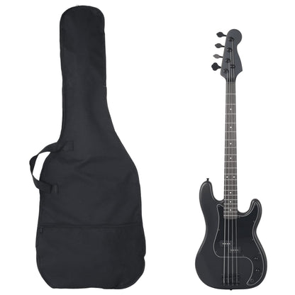 Basgitaar voor beginners elektrisch met tas 4/4 46" zwart