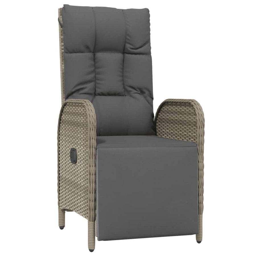 4-Delige Tuinset Met Kussens Poly Rattan Grijs 160 cm tafellengte Bank + 2x Fauteuil + Tafel