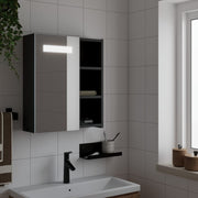Badkamerkast met spiegel 45x13x52 cm zwart