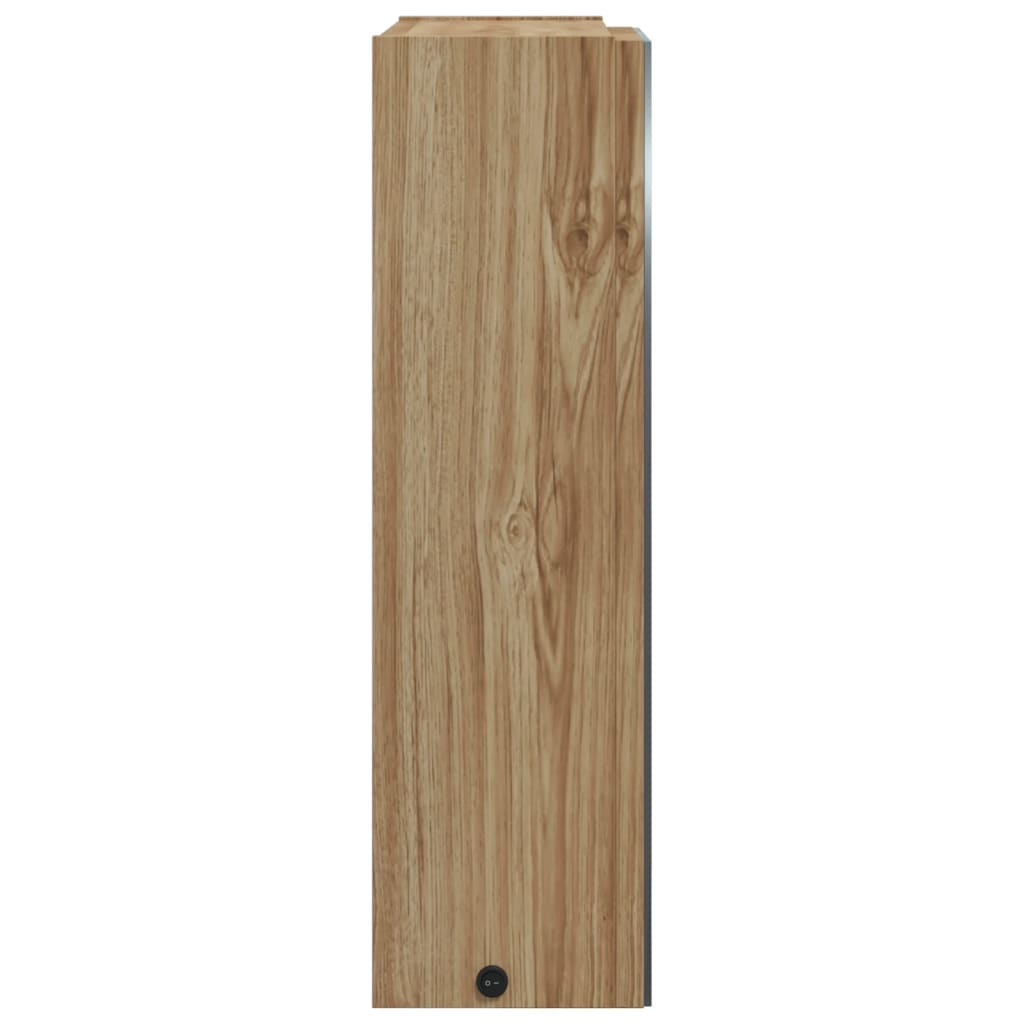 Badkamerkast Met Spiegel En Led Kleurig 45 x 13 x 52 cm Eiken