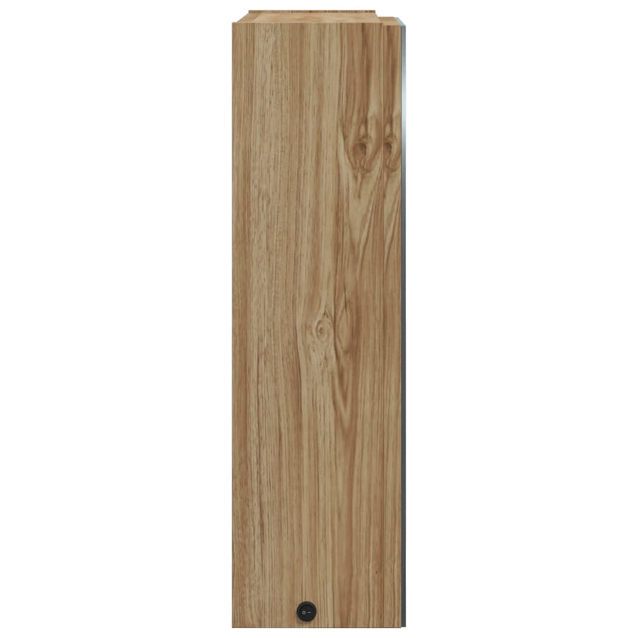 Badkamerkast Met Spiegel En Led Kleurig 45 x 13 x 52 cm Eiken