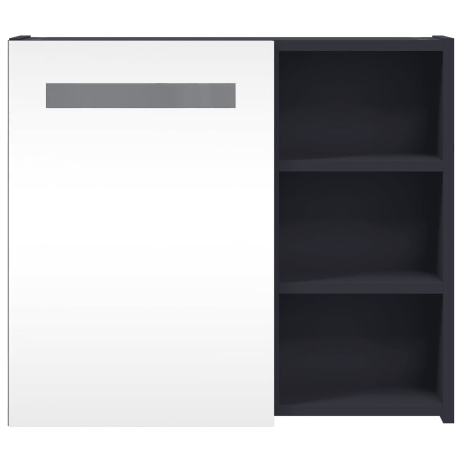 Badkamerkast Met Spiegel En Led 60 x 13 x 52 cm Grijs