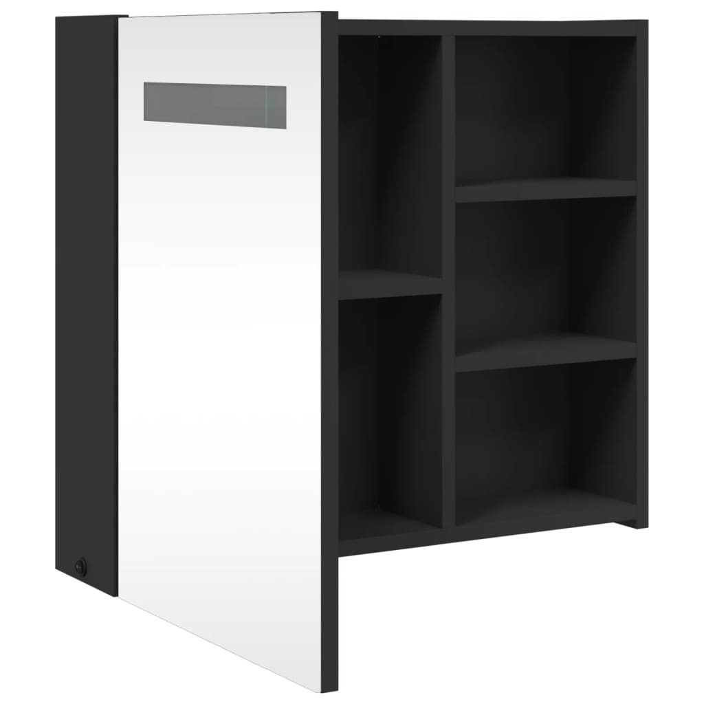 vidaXL Badkamerspiegelkast LED 80x15x60 cm MDF eikenkleurig vidaXL Badkamerspiegelkast LED 80x15x60 cm MDF eikenkleurig