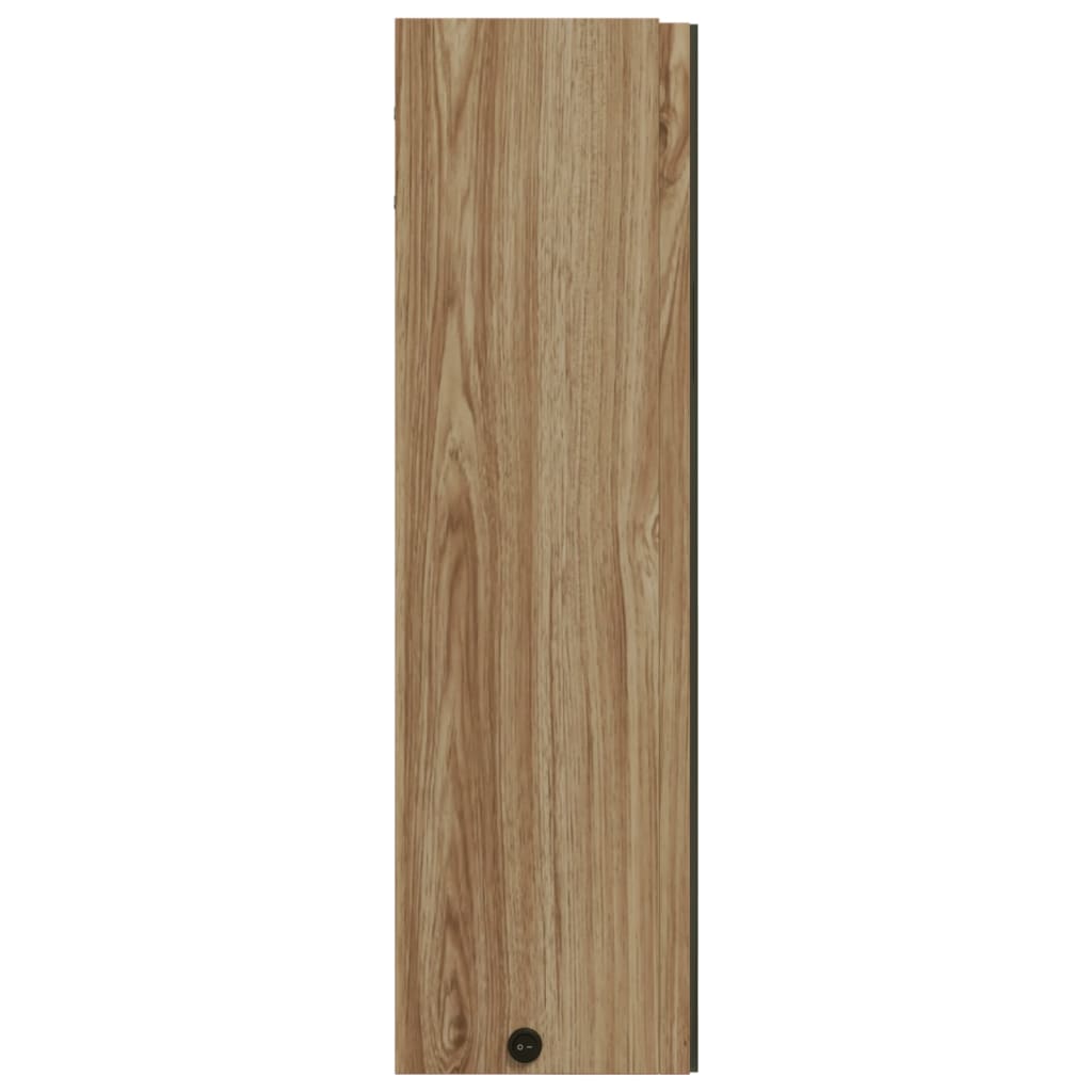 Badkamerkast Met Spiegel En Led Kleurig 60 x 13 x 52 cm Eiken