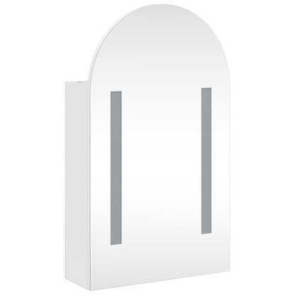 Badkamerkast Met Spiegel En Led Gebogen 42X3X70 Cm Wit