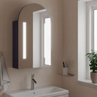 Bathroom cabinet with mirror and curved LED 42x13x70 cm grey
