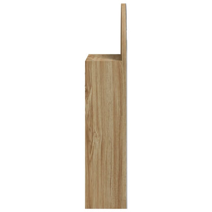 Badkamerkast Met Spiegel En Led Gebogen 42X3X70 Cm Kleur Eiken