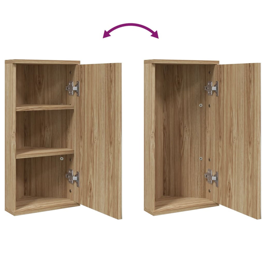 Badkamerkast Met Spiegel 30X24X60 Cm Eikenkleurig 1