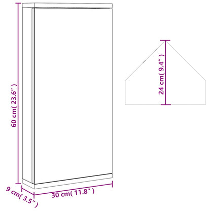 Badkamerkast Met Spiegel 30X24X60 Cm Eikenkleurig 1