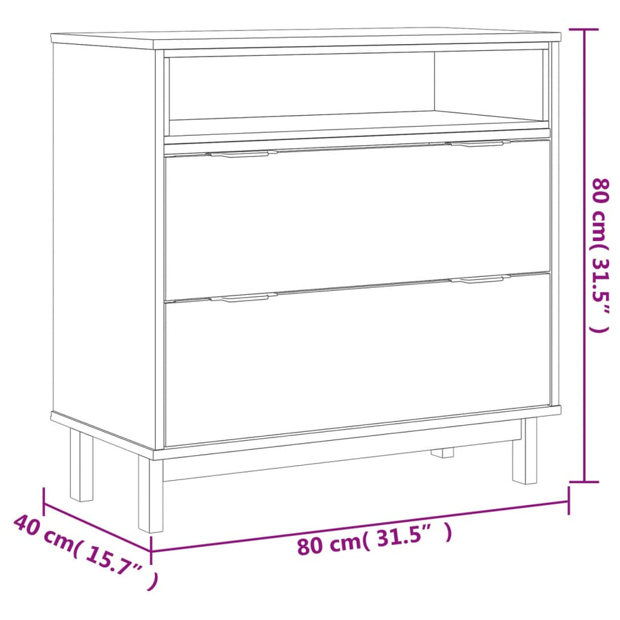 Ladekast Flam 80X40X80 Cm Massief Grenenhout