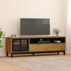 Tv-meubel 158x40x50 cm massief grenenhout glazen deur