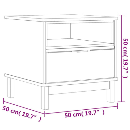 Bijzettafel Flam 50X50X50 Cm Massief Grenenhout