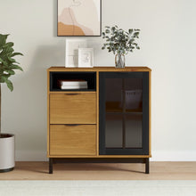 Dressoir Met Glazen Deuren Flam 80X40X80 Cm Massief Grenenhout
