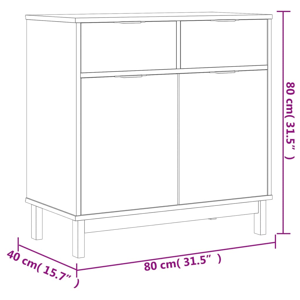 Dressoir FLAM 80x40x80 cm massief grenenhout