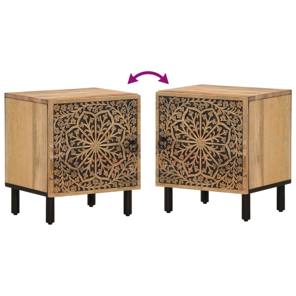 Nachtkastje 40X33X46 Cm Massief Mangohout