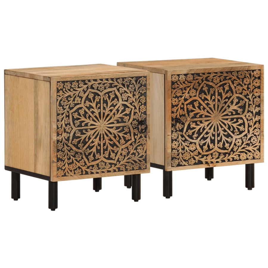 Nachtkastjes 2 St 40X33X46 Cm Massief Mangohout
