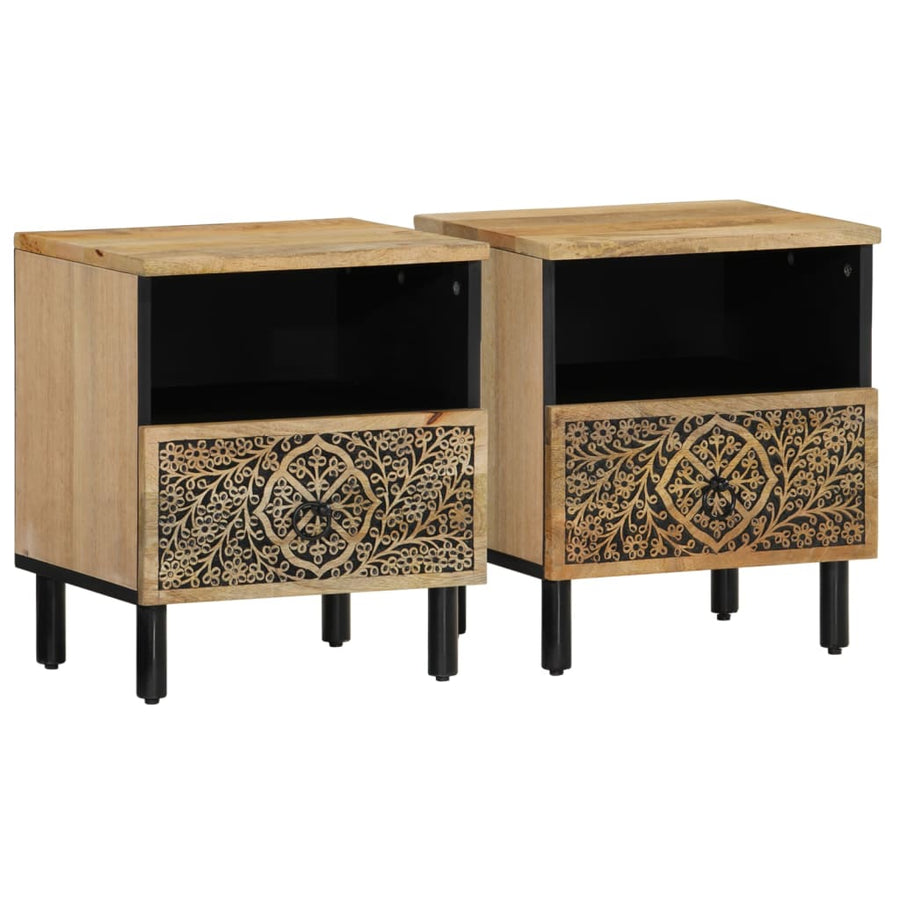 Nachtkastjes 2 St 40X33X46 Cm Massief Mangohout