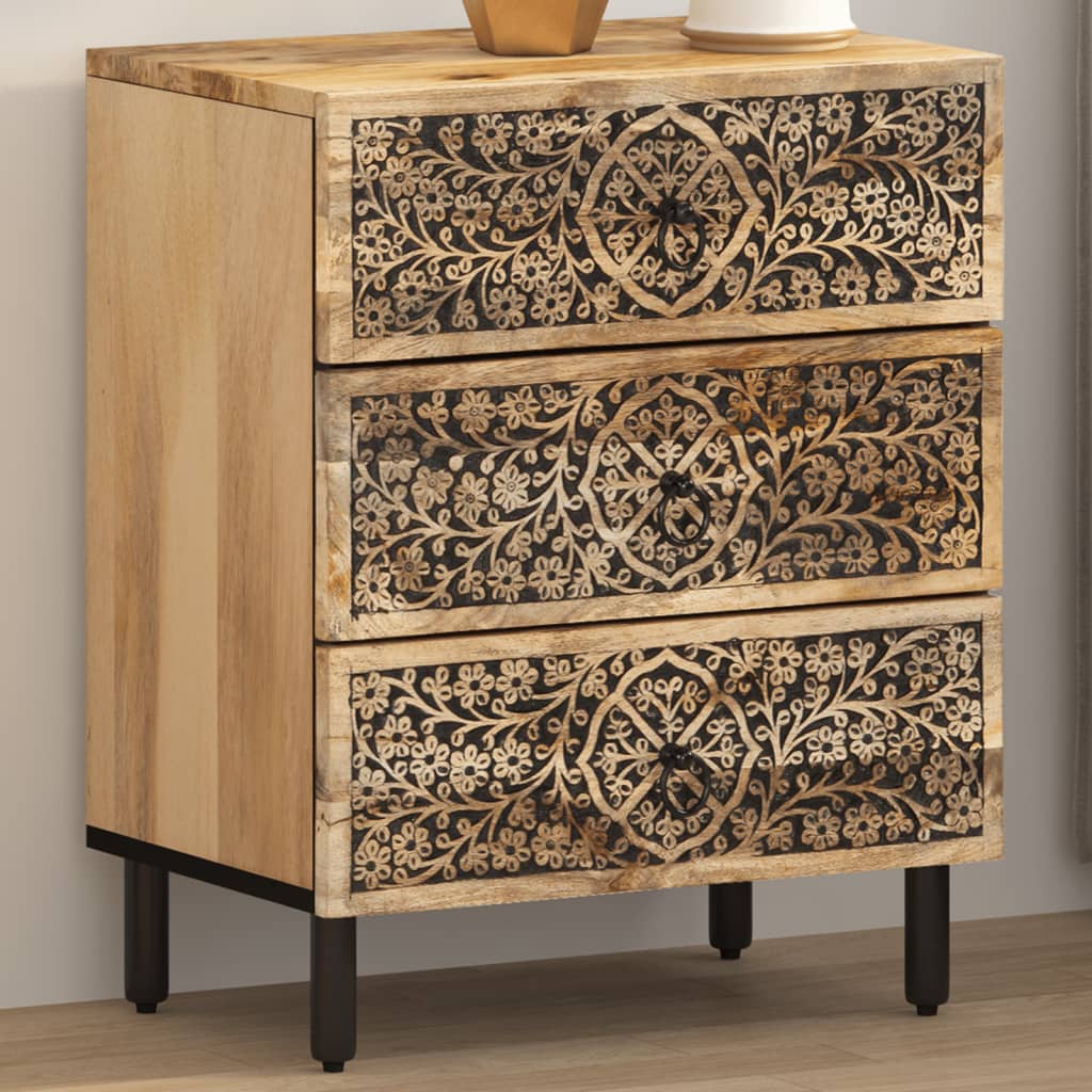 Nachtkastje 50X33X60 Cm Massief Mangohout