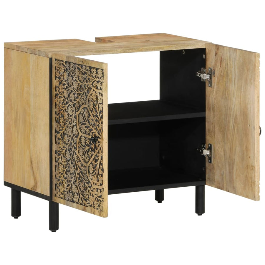 Wastafelkast 62X33X58 Cm Massief Mangohout