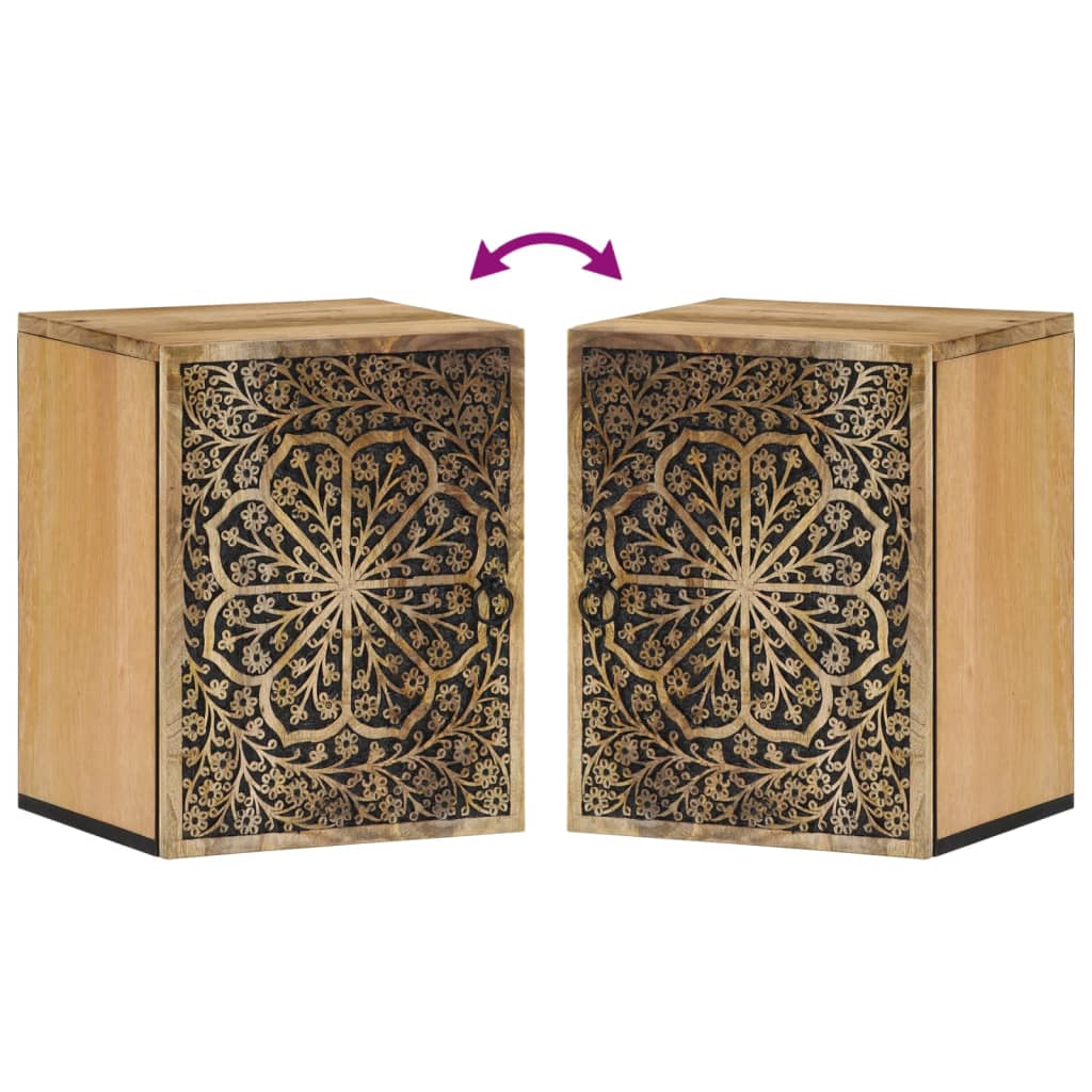 Badkamerwandkast 38X33X48 Cm Massief Mangohout