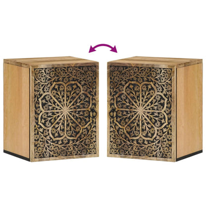 Badkamerwandkast 38X33X48 Cm Massief Mangohout
