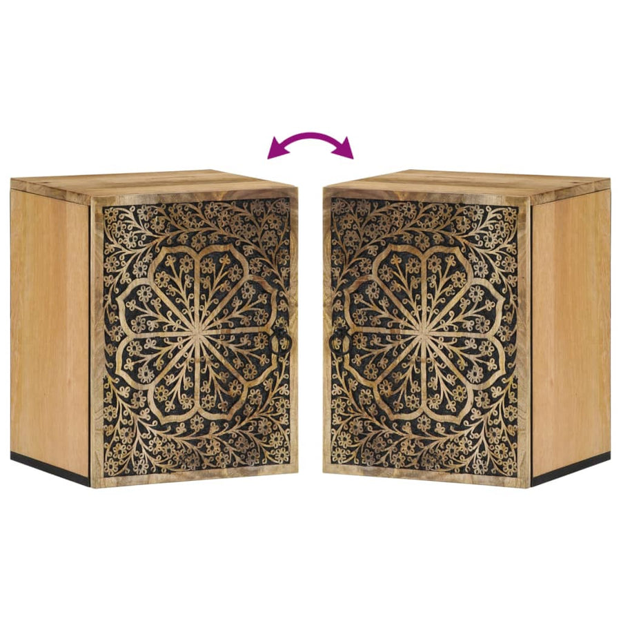 Badkamerwandkast 38X33X48 Cm Massief Mangohout