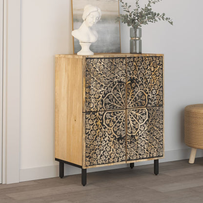 Bijzetkast 60X33X75 Cm Massief Mangohout