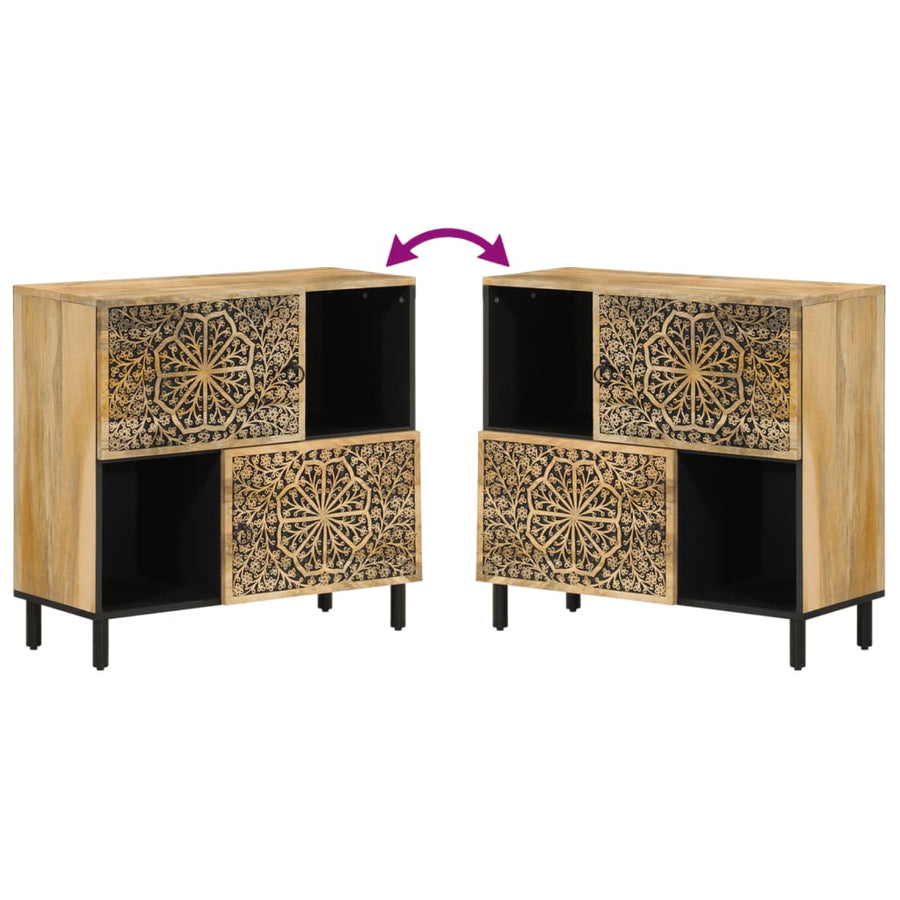 Bijzetkast 80X33X75 Cm Massief Mangohout
