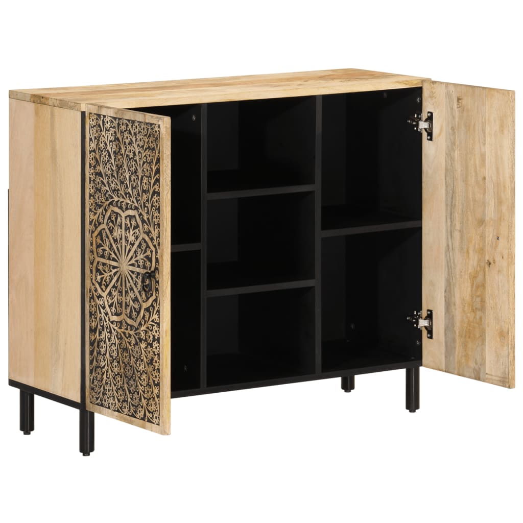 Bijzetkast 90X33X75 Cm Massief Mangohout