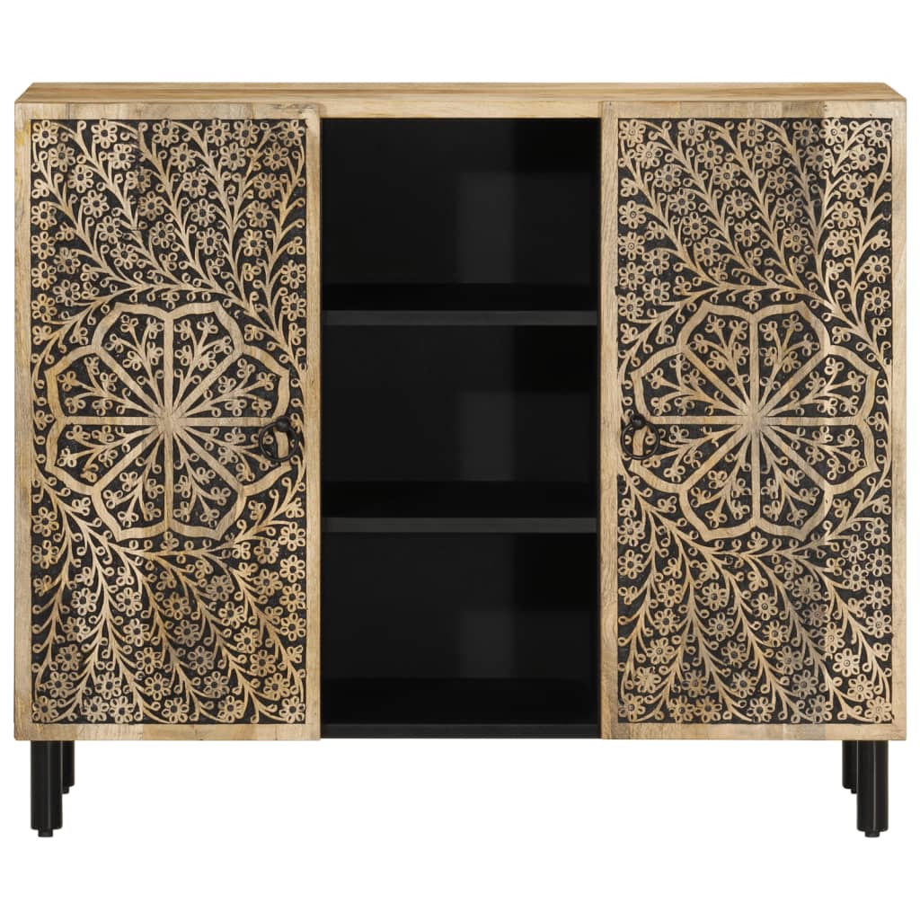 Bijzetkast 90X33X75 Cm Massief Mangohout