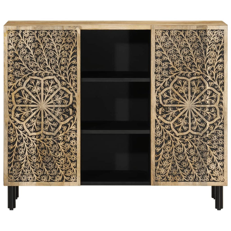 Bijzetkast 90X33X75 Cm Massief Mangohout