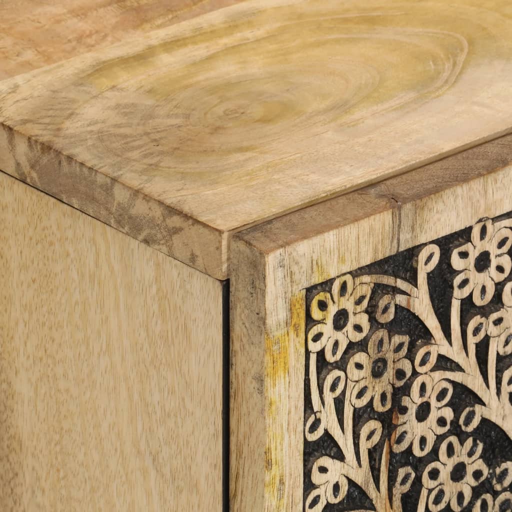Bijzetkast 90X33X75 Cm Massief Mangohout