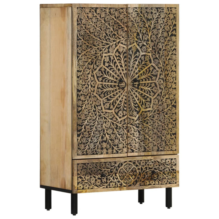 Hoge Kast 60X33X100 Cm Massief Mangohout