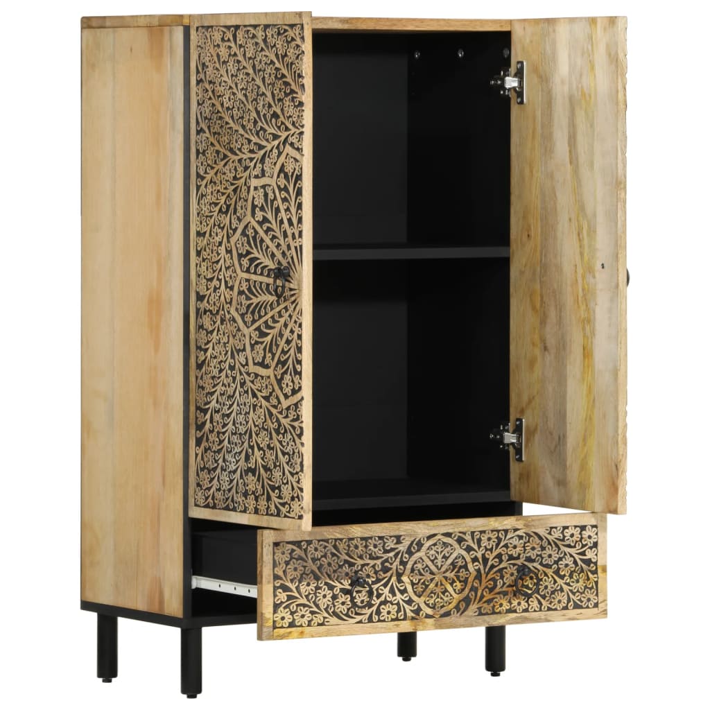 Hoge Kast 60X33X100 Cm Massief Mangohout
