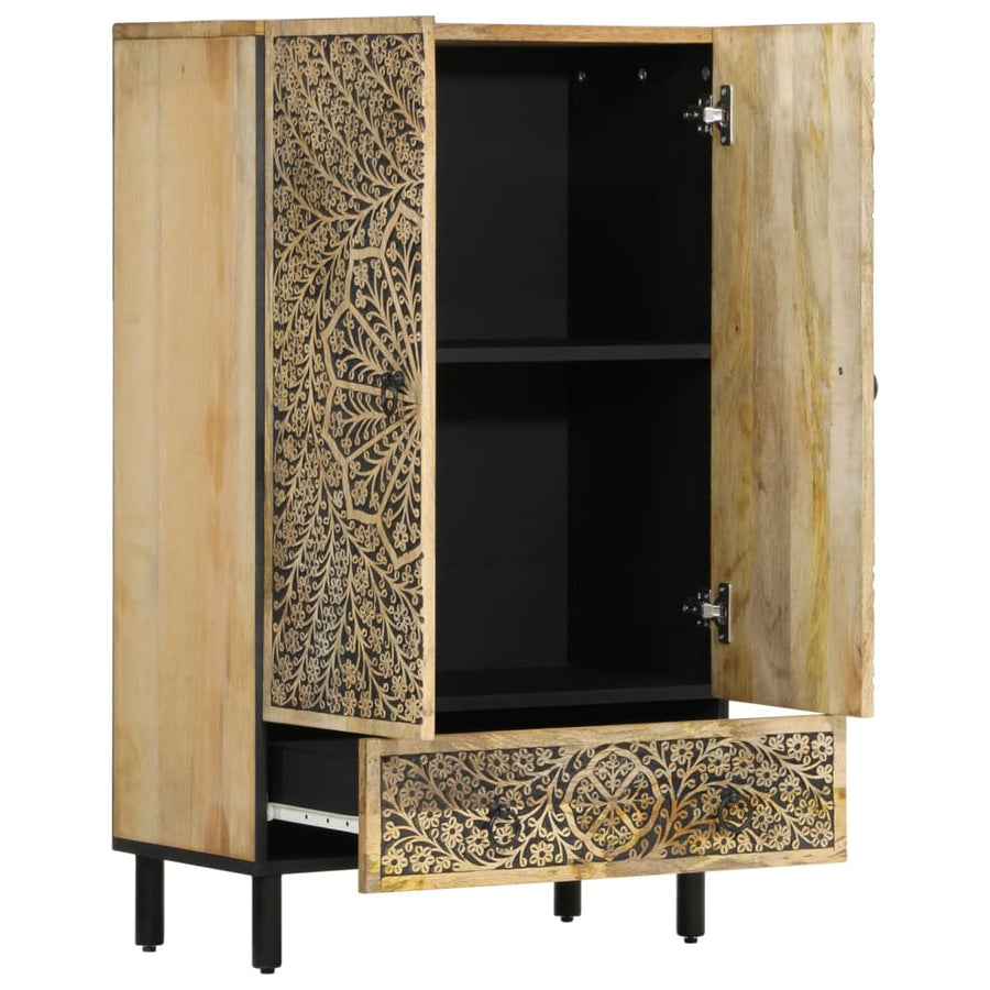 Hoge Kast 60X33X100 Cm Massief Mangohout