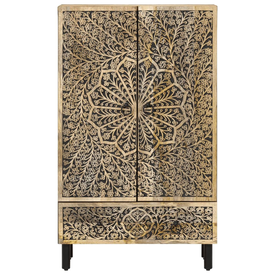 Hoge Kast 60X33X100 Cm Massief Mangohout