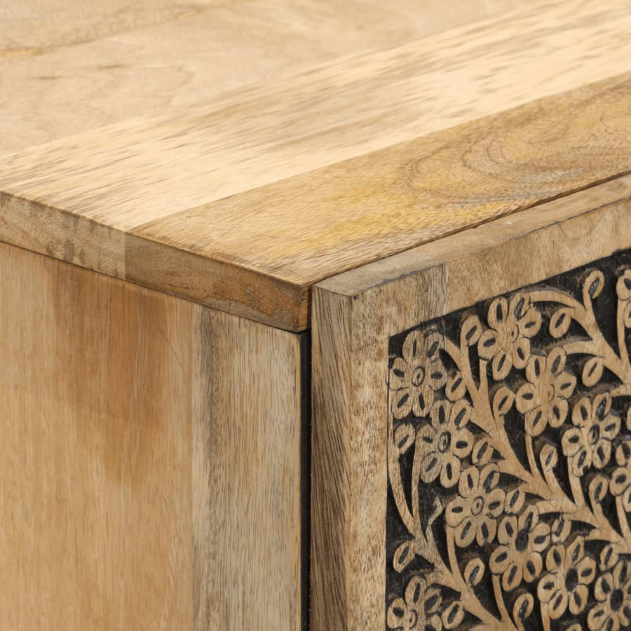 Hoge Kast 60X33X100 Cm Massief Mangohout