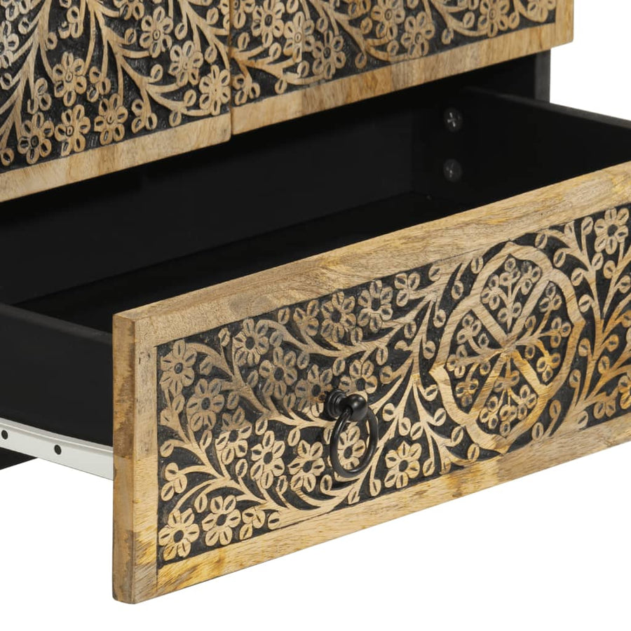Hoge Kast 60X33X100 Cm Massief Mangohout