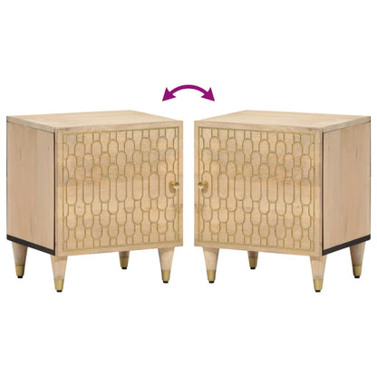 Nachtkastjes 2 st 40x33x46 cm massief mangohout